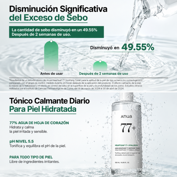 ANUA TONICO SOOTHING HEARTLEAF 77% 250ML